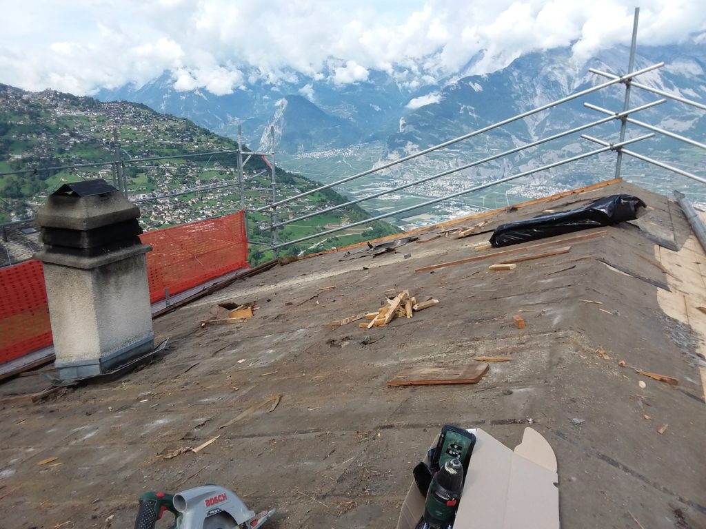 Préparation pour la rénovation de la toiture